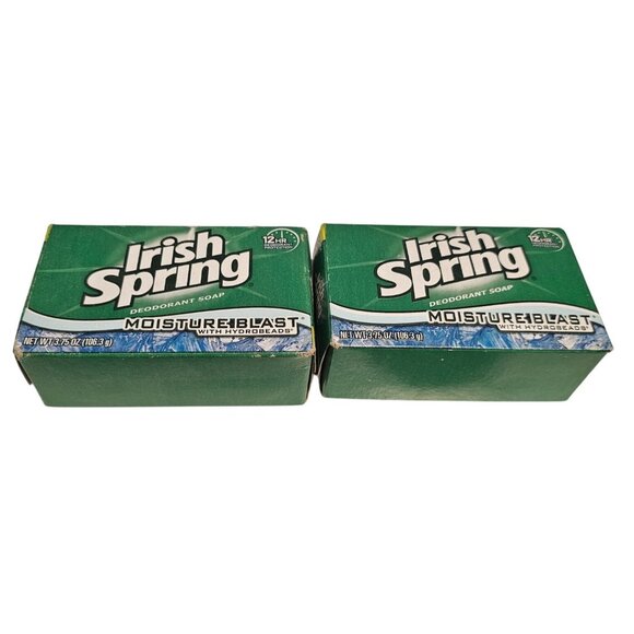 Irish Springs Moisture Blast Deodorant Soap Set of 2 UNOPENED Bars See Descript - Picture 5 of 7